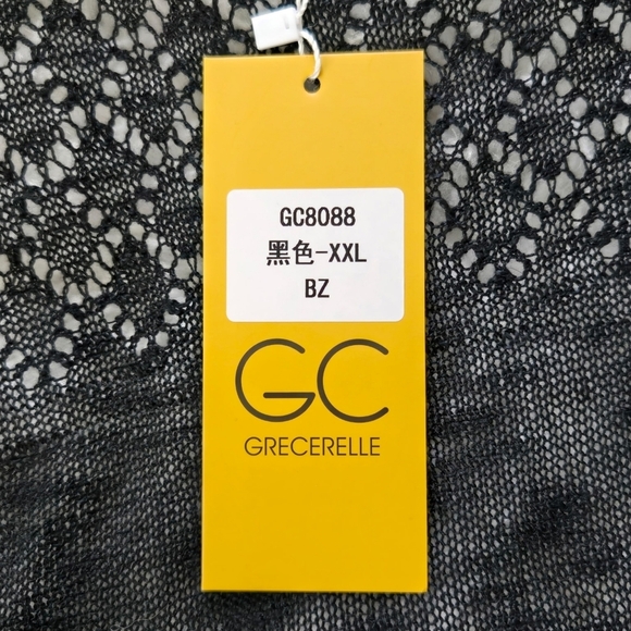 Grecerelle Crochet Long Sleeve Open Cardigan. Black. Size 2XL. New. - Picture 8 of 8